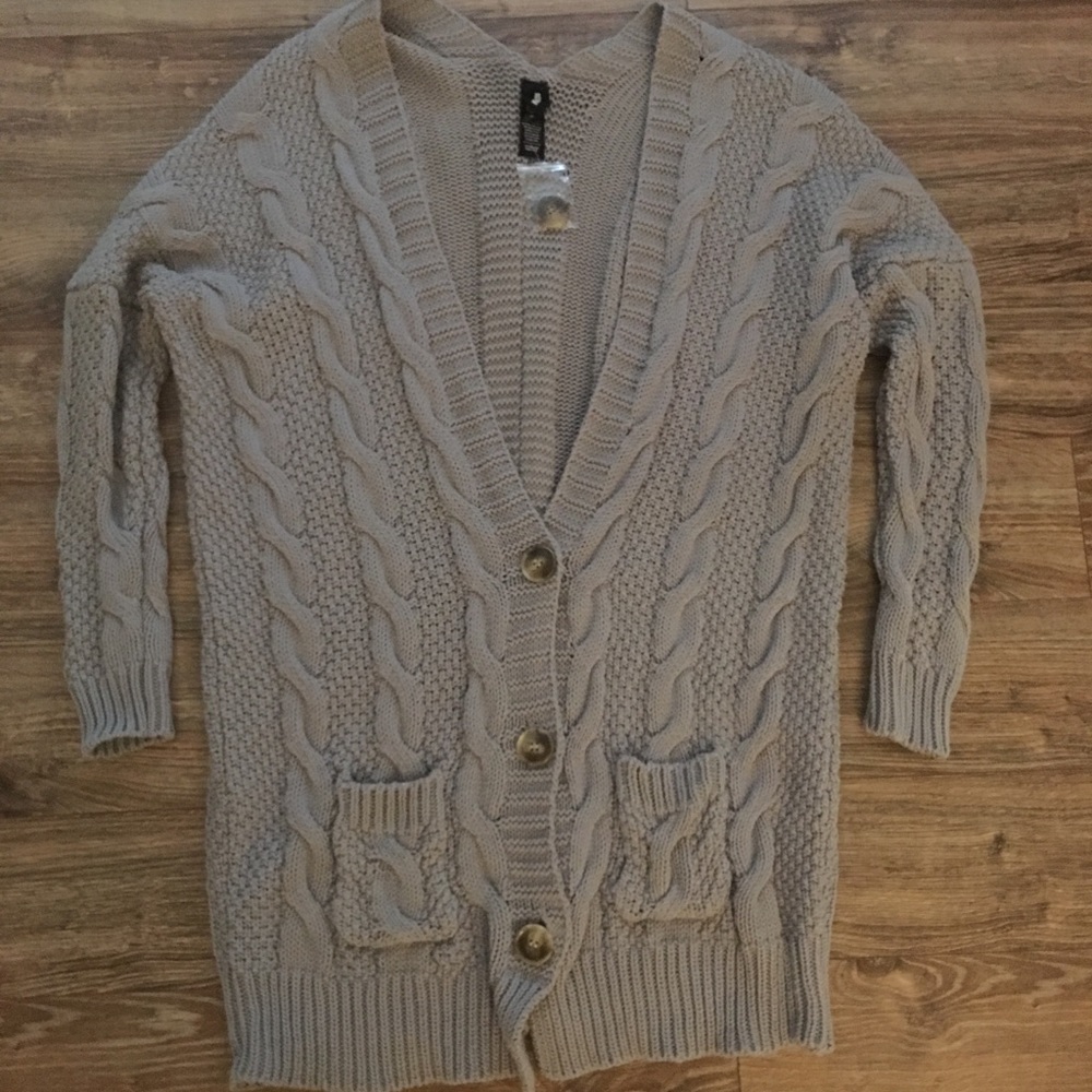 Agnes & Dora Cable Knit Boyfriend Cardigan